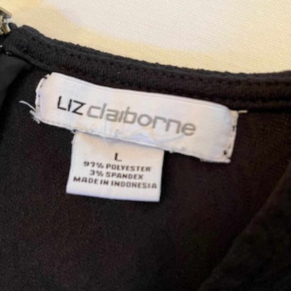LIZ CLAIBORNE | Black Career top Textured stretch fabric-Like New - Picture 5 of 15